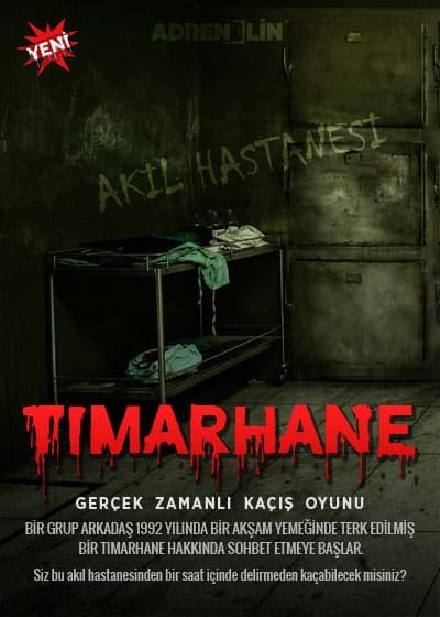 Asylum escape room poster for Antalya horror house